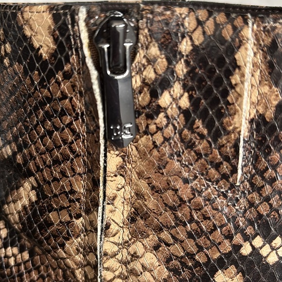 Sam Edelman Brown Snake Print heeled Ankle Boots 8.5M - Picture 5 of 13